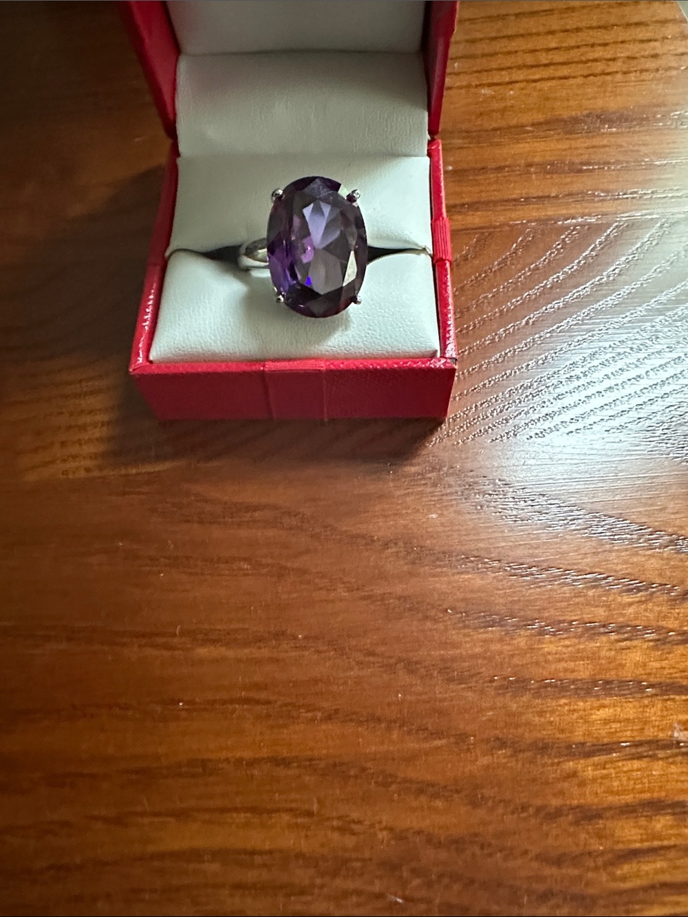 Amethyst Oval Cocktail Ring - Purple